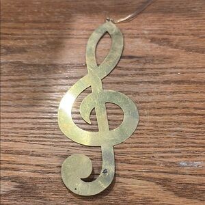 Flat Gold Treble Clef Ornament
